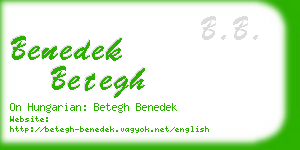 benedek betegh business card